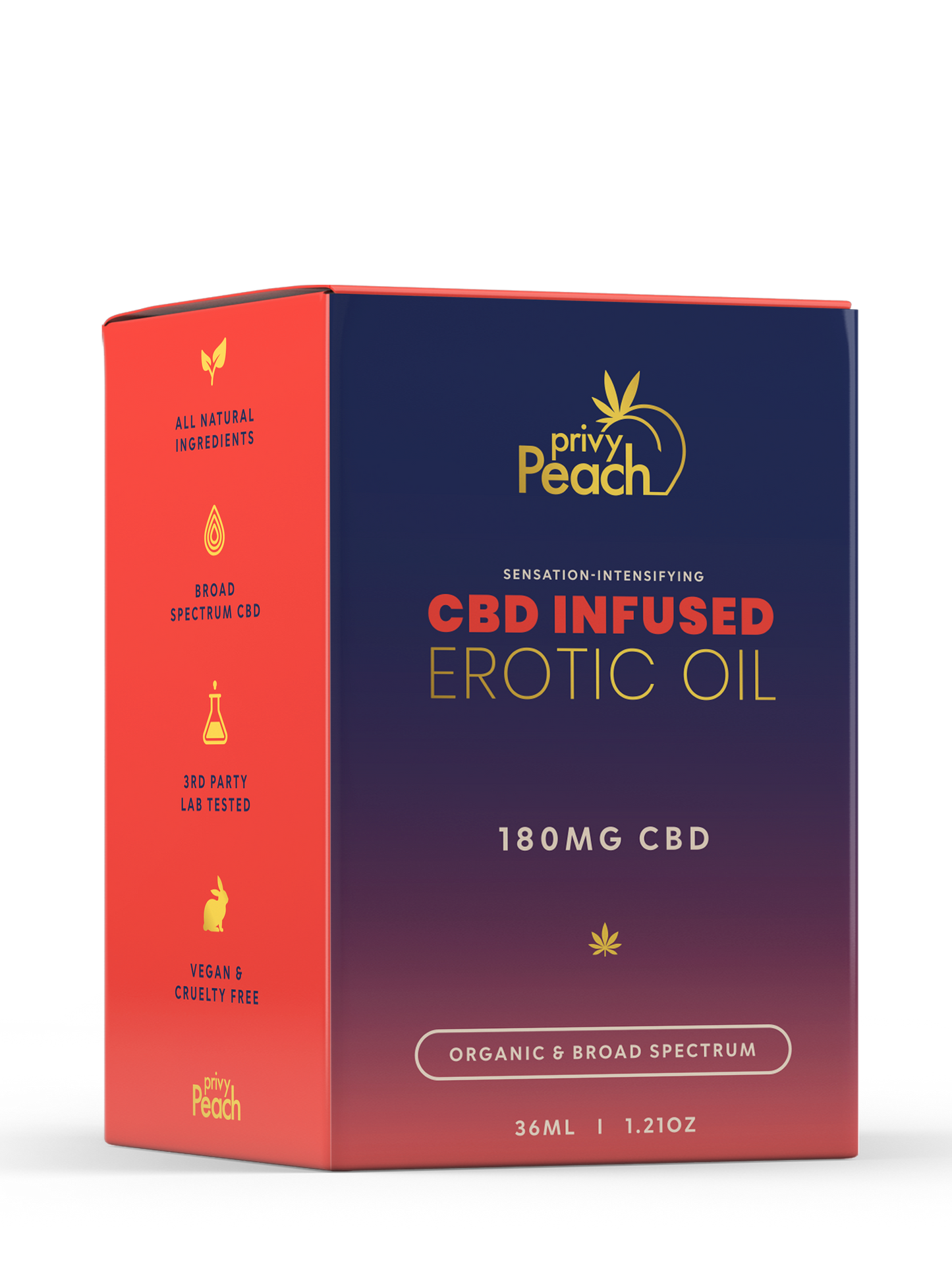 Aceite erótico infundido con CBD de Privy Peach