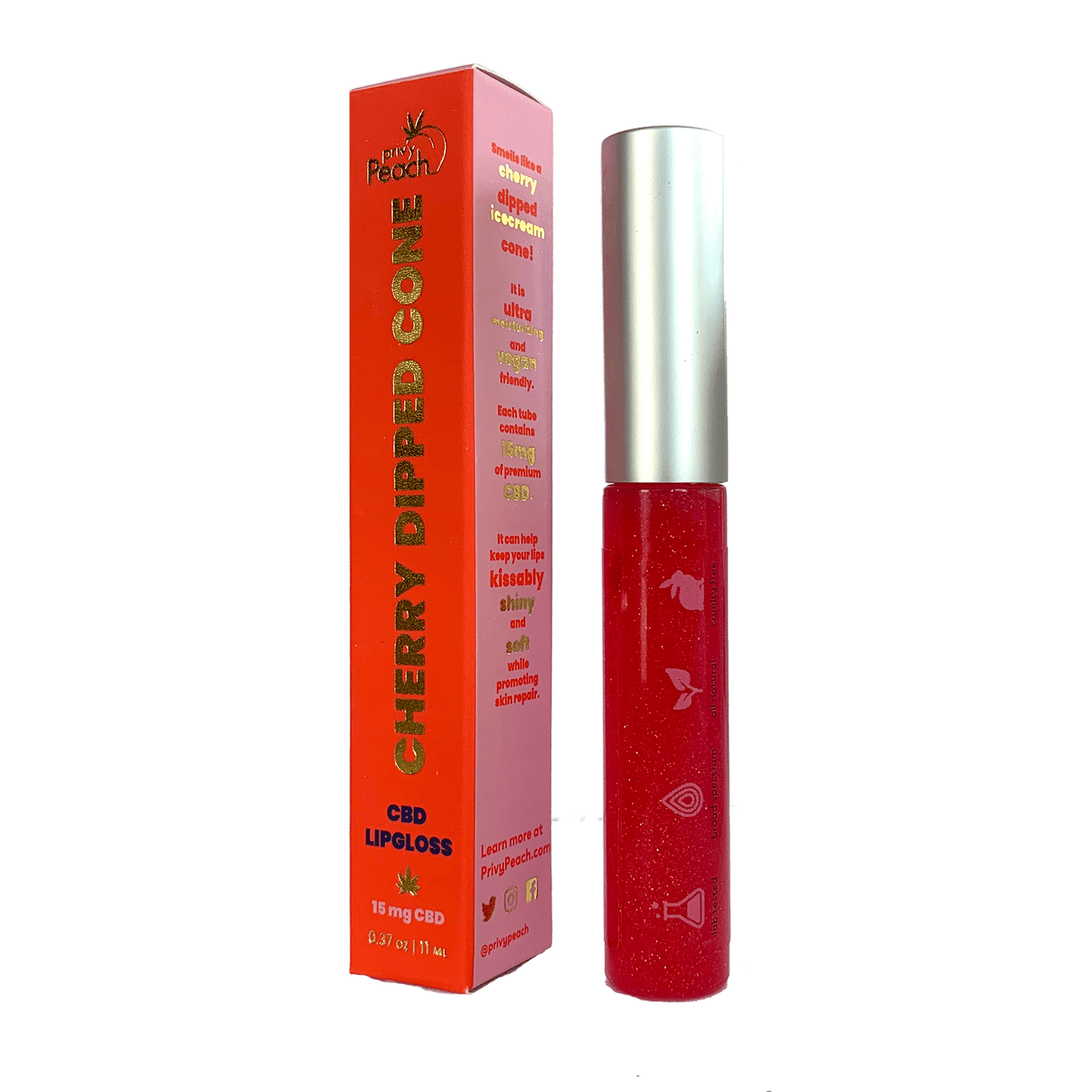 Bulk Case of 15 Cherry Dipped Cone CBD infused Lip Gloss